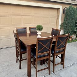 Pub Dining table 6 chairs 1 leaf