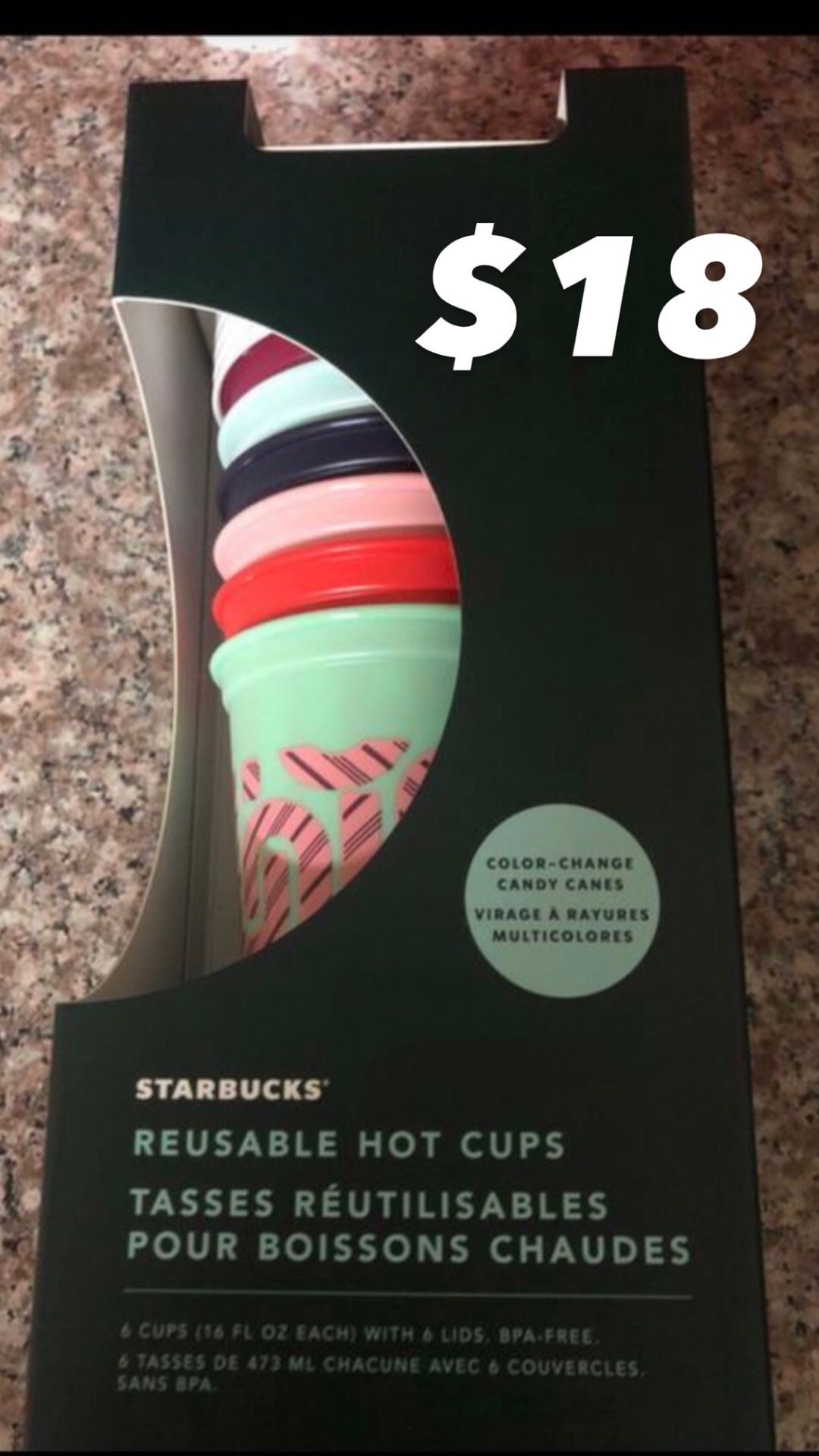 *$18* BNWT STARBUCKS HOLIDAY 2020 COLOR CHANGING REUSABLE COLD CUPS