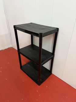 Black Plastic Storage Shelf Rack W22” xD14” xH33.5”