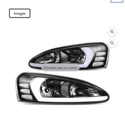 New in box DNA Motoring For 04-08 Pontiac Grand Prix LED DRL Black Clear Corner Headlight Lamps Pair, HL-LB-PGPR04-BK-CL