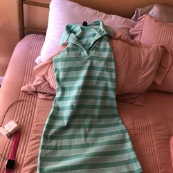 Blue Stripe Dress 70s