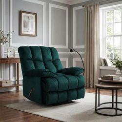 Tufted Velvet Recliner Chair. Big  Sturdy Chair. 400 pound Capacity i