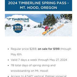 timberline mt hood spring pass