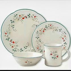 Pfaltzgraff Winterberry 16 Piece Dinnerware Set Christmas