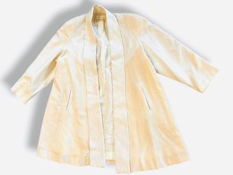 Michael Gabriell Coat Womens 12 Cream Wool Tweed Mid-length Vintage