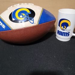 Vintage L.a. Rams Super Bowl XIV Football VS. PITTSBURGH  & CUP