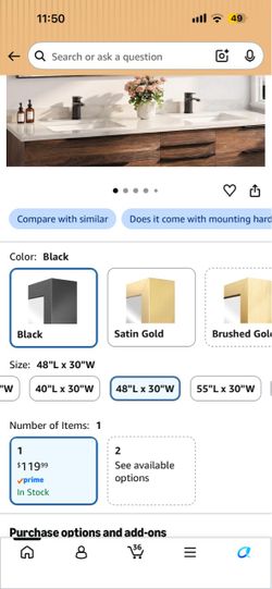 Brand New Vanity Mirror , Black Frame Bathroom Living Room Mirror 48x30