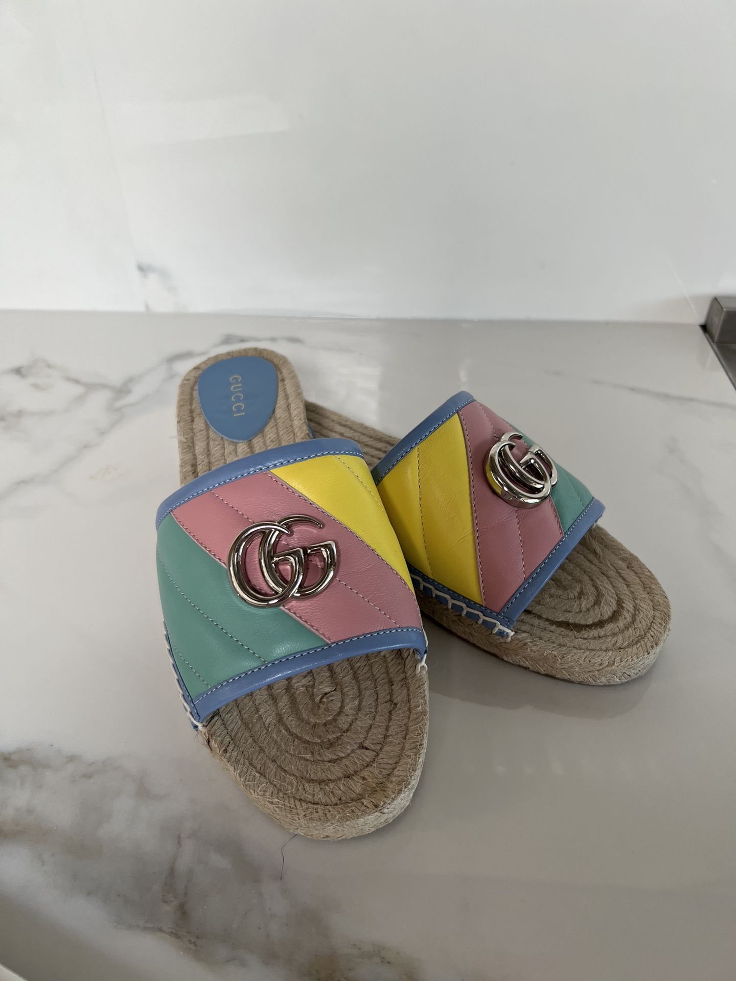 Gucci Leather Espadrille Sandals 