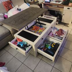 Large Lift Up Coffee Table With Drawers