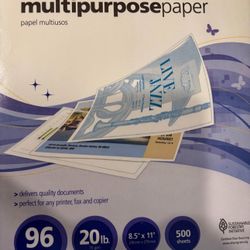 Copy paper 2reams multipurpose 96bright 20lbs unopened