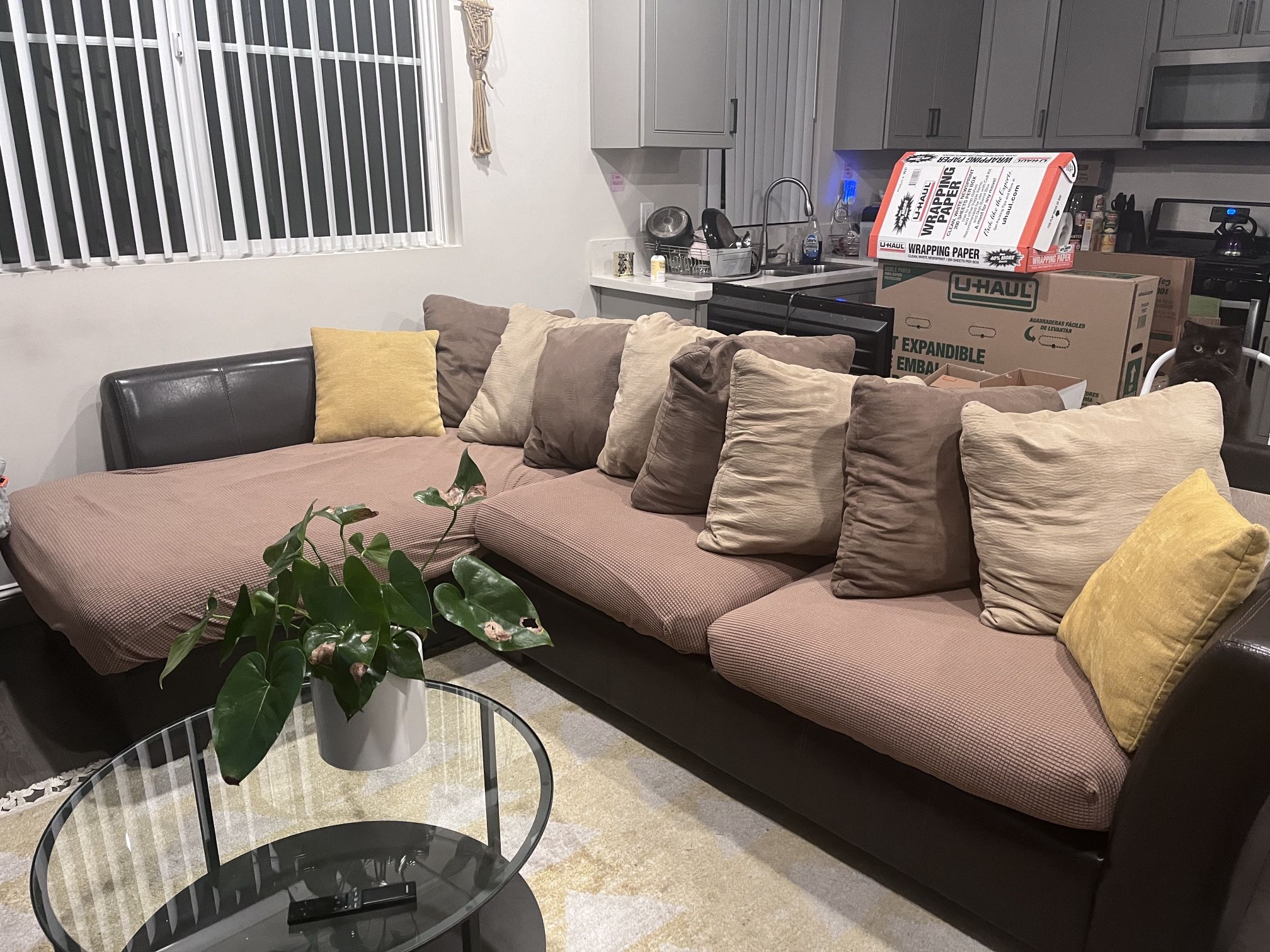 Brown And Tan Sectional
