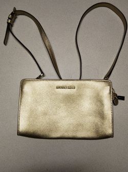 Michael Kors Metallic Gold Saffiano Leather Crossbody Bag