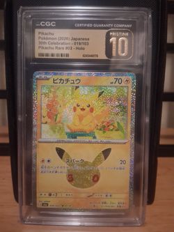 Pikachu Holo CGC Pristine 10 Japanese Pokémon Card