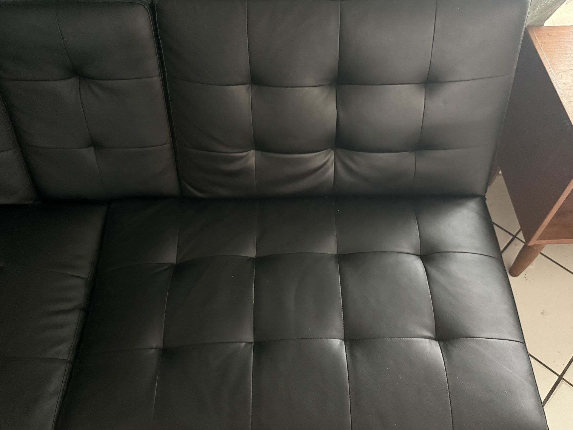 Black Leather Futon