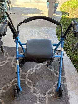 Blue Rollator Walker with Seat