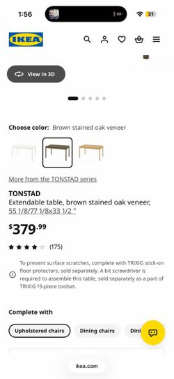 Moving Sale: IKEA Dining Set (Table + 4 STEFAN Chairs)