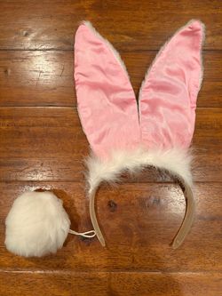 Posable bunny rabbit ears and tail