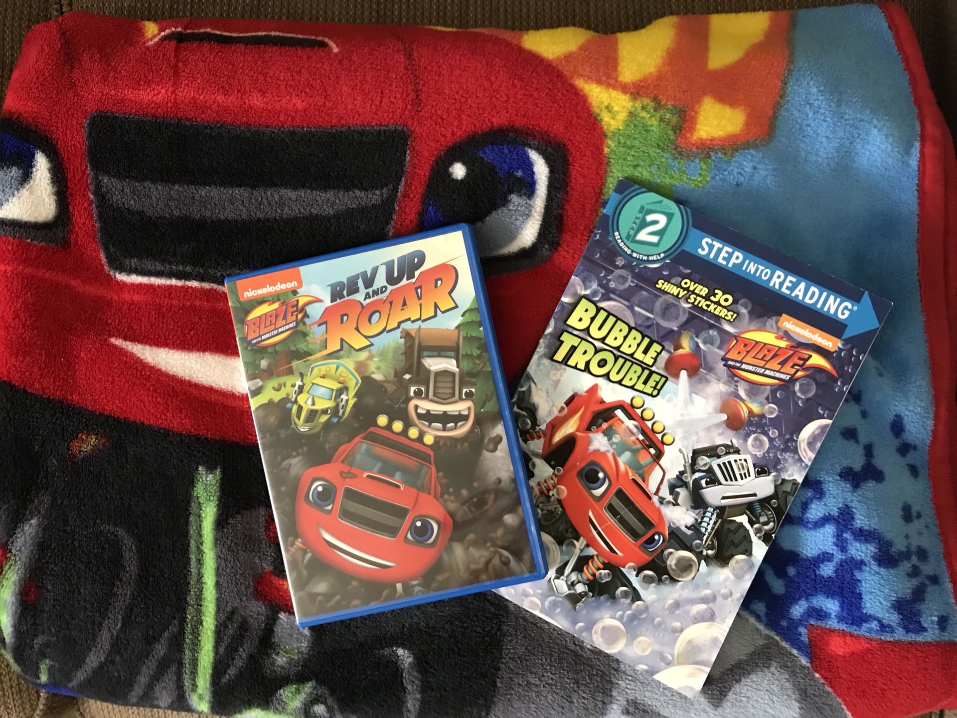 Blaze and the Monster Machines Plush Throw Blanket, DVD, and Book
