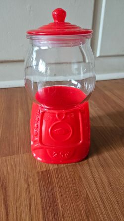 Glass candy jar