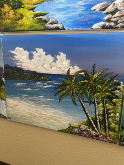 Beach Painting Hand Painted 