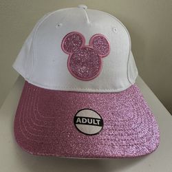 Pink Glittered Mickey Hat 