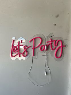 Let’s party pink neon sign