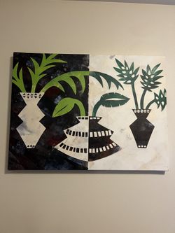 Tropical Print Graphic Art Wrapped Canvas