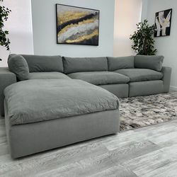 Sectional Cloud Couch Gray Fabric Modani FREE DELIVERY
