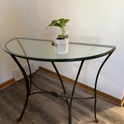 Console Table Half Moon Iron And Glass