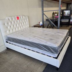FULL BED FRAME WITH BASIC MATTRESS 