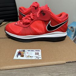 Size 9.5 - Nike LeBron 8 V/2 Low Solar Red