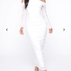 Fashion nova White maternity Dress