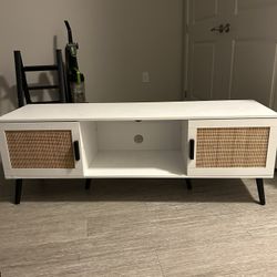 White And Bamboo entertainment Center 