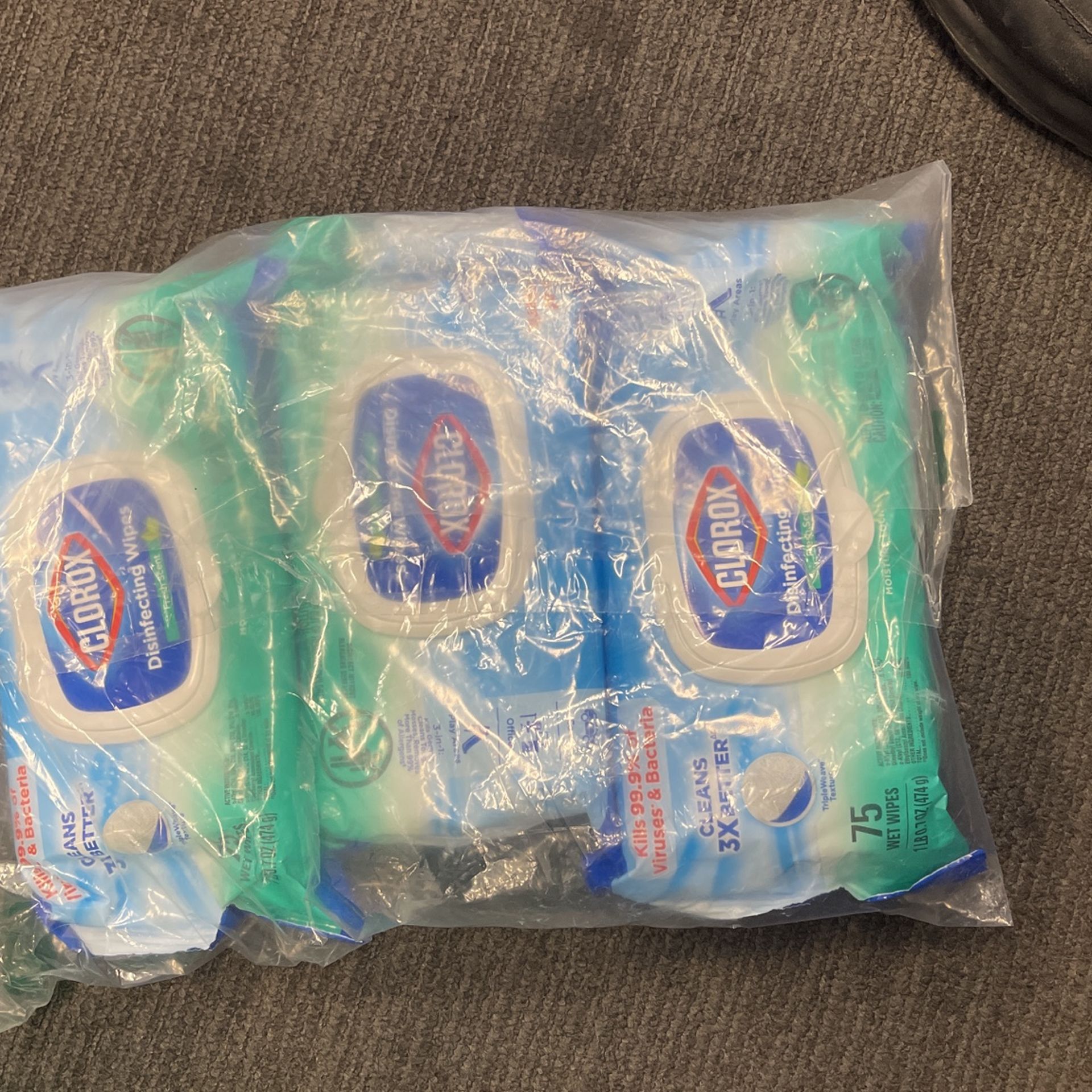3-Pack Clorox Wipes (75 Count)