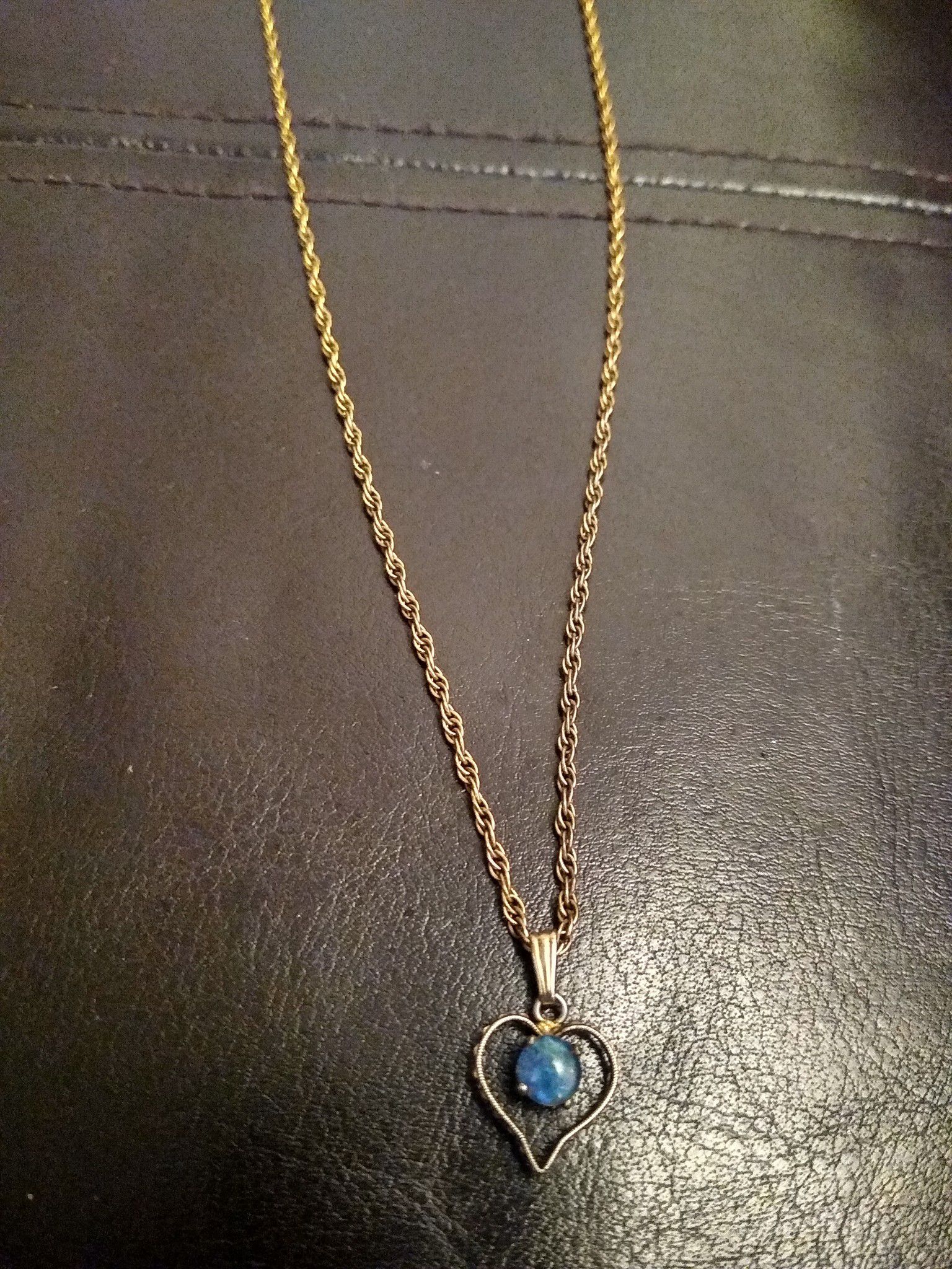 Blue fire Opal necklace