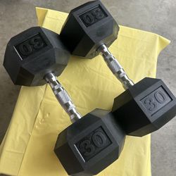 Brand New Set Of 2, 30 Pound Dumbbell Weights To itiilbipggpuy