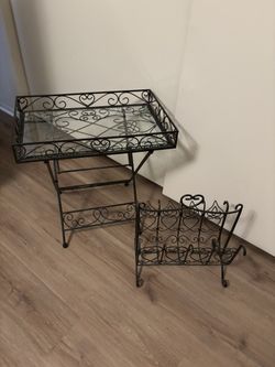 Wrought Iron Table With Glass