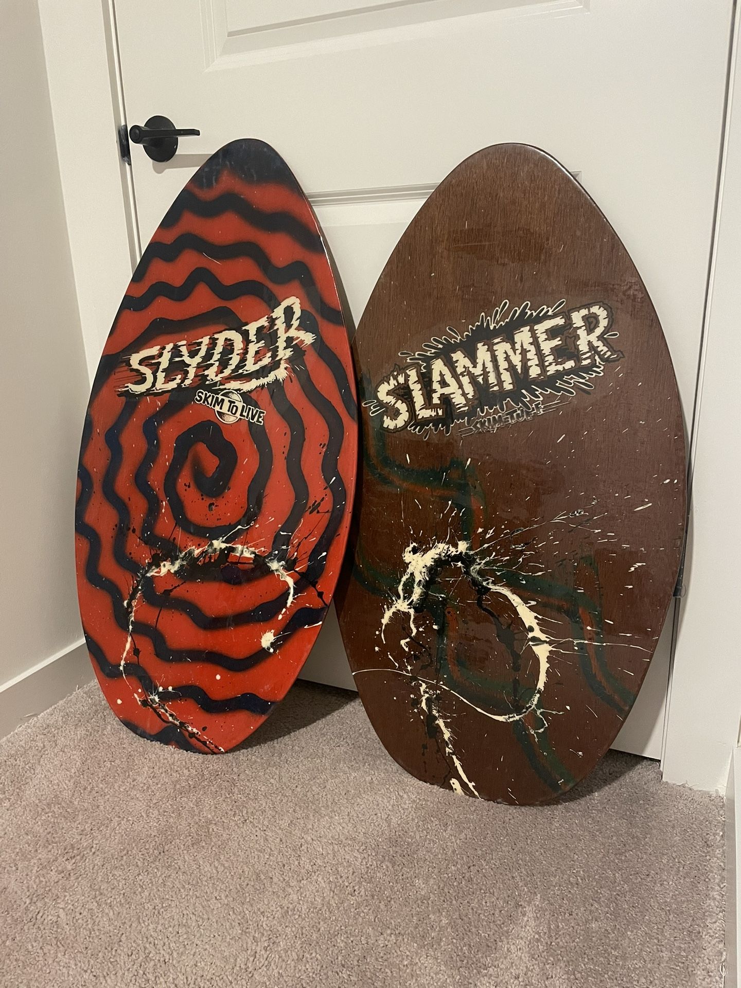 Vintage Slyder & Slammer Skimboards – 37” & 35” Set
