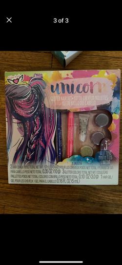 Fashion Angels Unicorn and mermaid Glitter Hair Kit New
