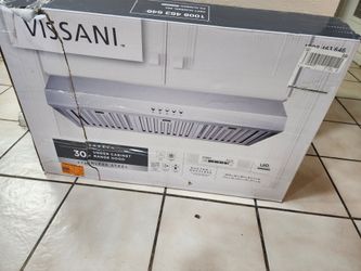Vissani Sarela 500CFM Convertible Under Cabinet Range Hood in Stainless Steel with LED Lights and Filter, 30 in. W x 7 in. H