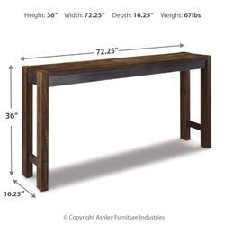 Torjin Counter Height Console Dining Table And 2 Stools