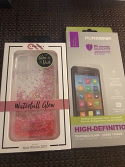 iPhone X case Glow in the Dark and Glass Screen Protector NEW