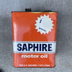Antique Saphire Motor Oil Can