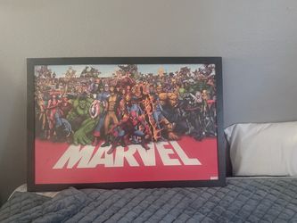 Marvel wooden frame poster