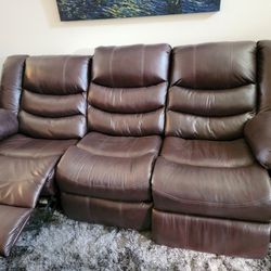 Ashley Reclining Leather Sofa And Loveseat 