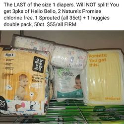 LAST OF SIZE 1 DIAPERS