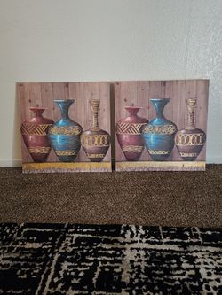 Decorative Vase Canvas Wall Art Set of 2