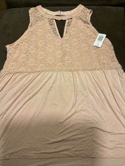 Blush pink lace shirt