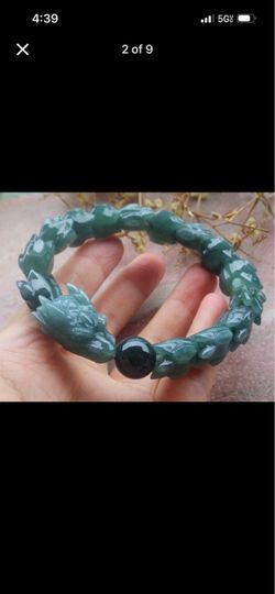 Jadeite Jade dragon bracelet certificate 7inches 7.5inches