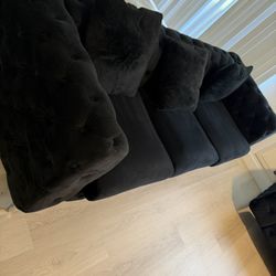 Black Velvet Couch